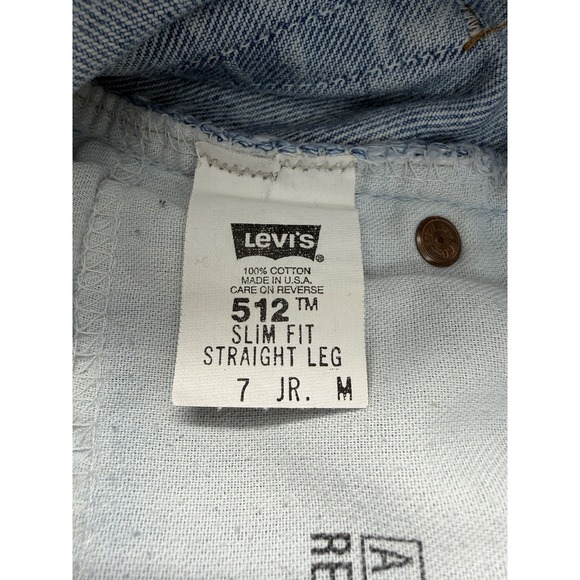 VTG Levi's 512 Junior Denim Blue Jeans Slim Fit Straight Leg USA 7 JR M 27x30.50 - Picture 7 of 12